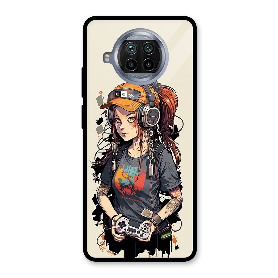 Cool Gamer Girl Glass Back Case for Mi 10i
