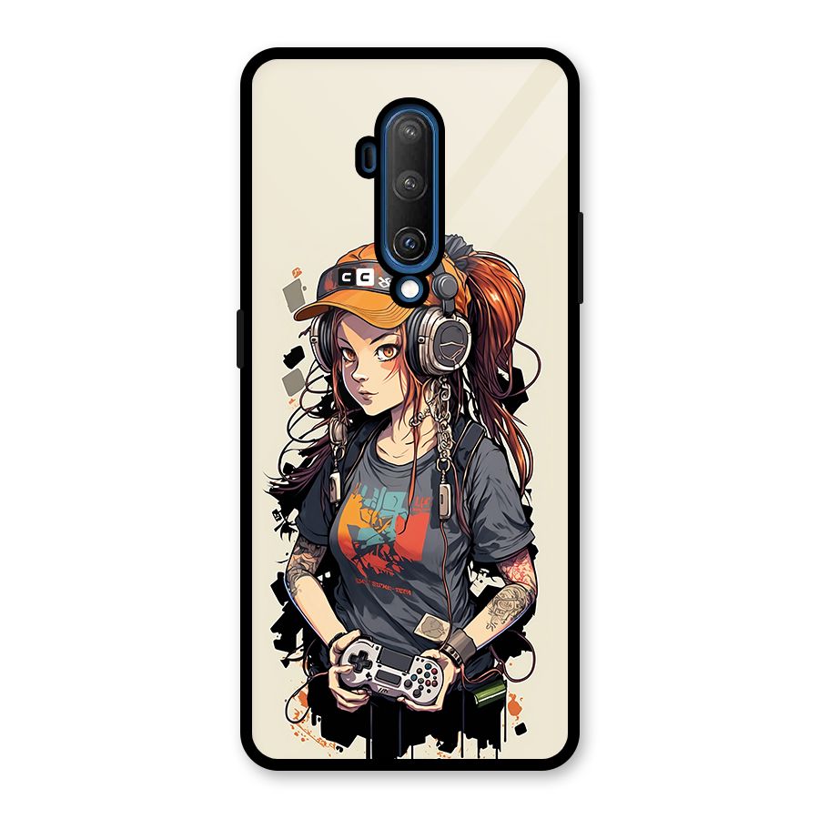 Cool Gamer Girl Glass Back Case for OnePlus 7T Pro