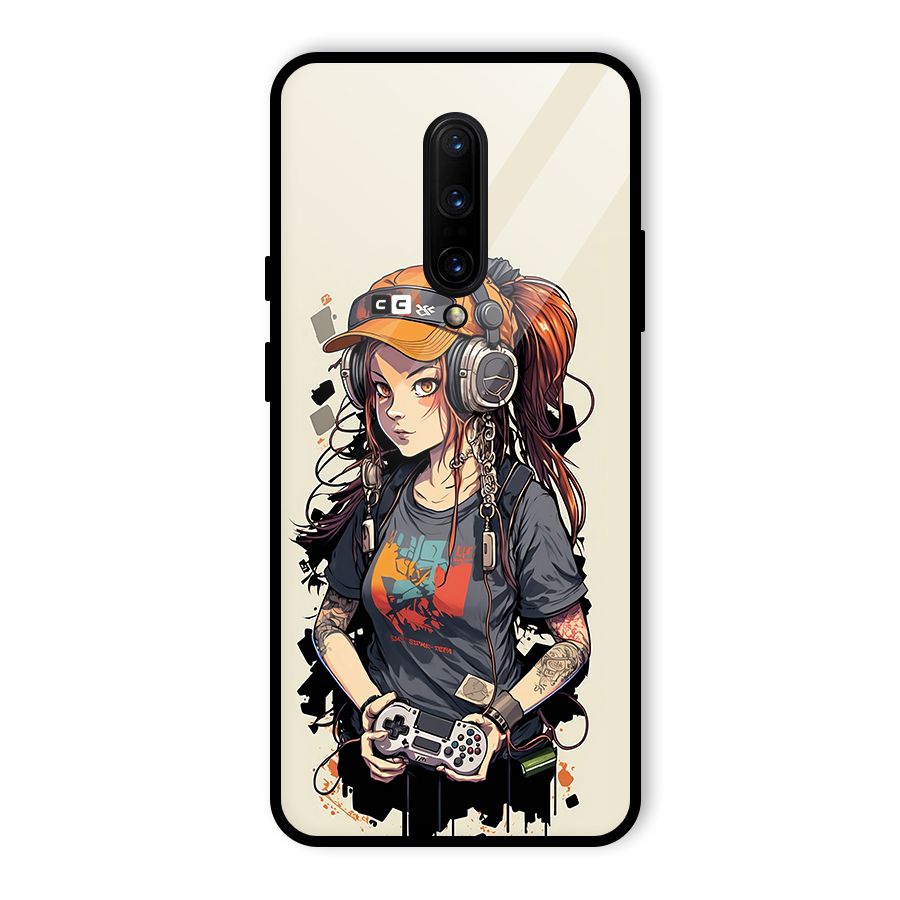 Cool Gamer Girl Glass Back Case for OnePlus 7 Pro