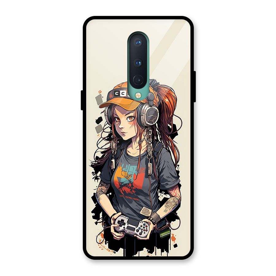 Cool Gamer Girl Glass Back Case for OnePlus 8
