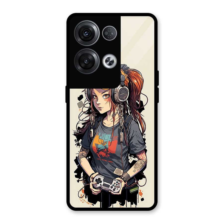Cool Gamer Girl Glass Back Case for Oppo Reno8 Pro 5G