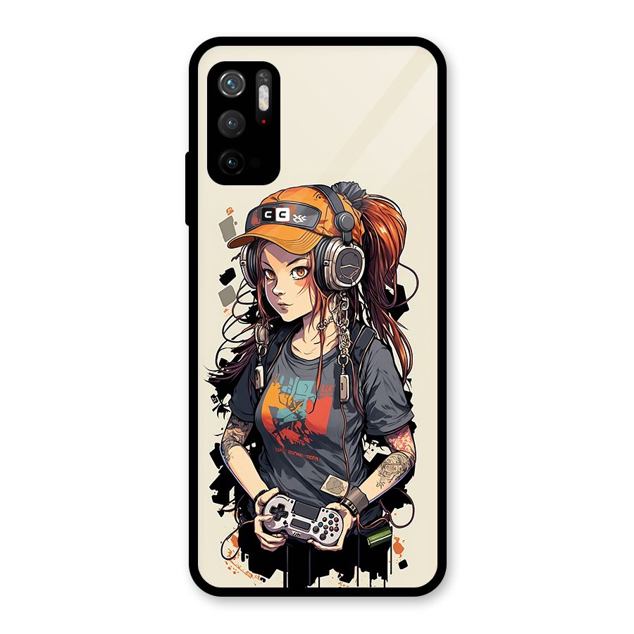 Cool Gamer Girl Glass Back Case for Poco M3 Pro 5G