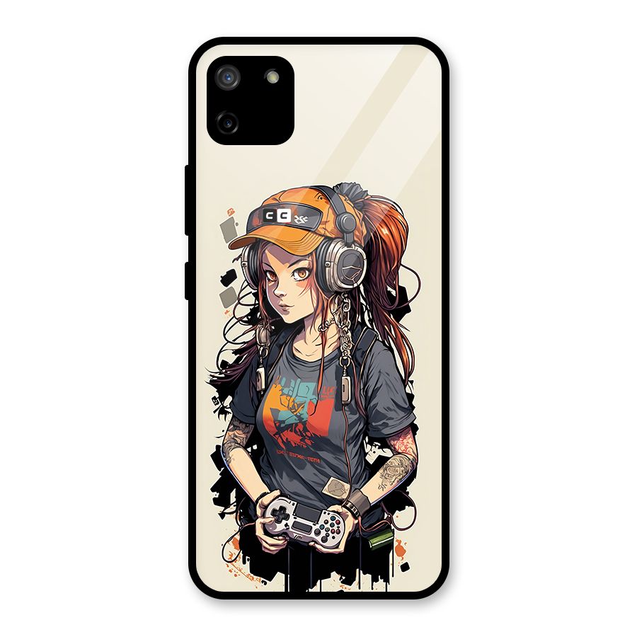 Cool Gamer Girl Glass Back Case for Realme C11
