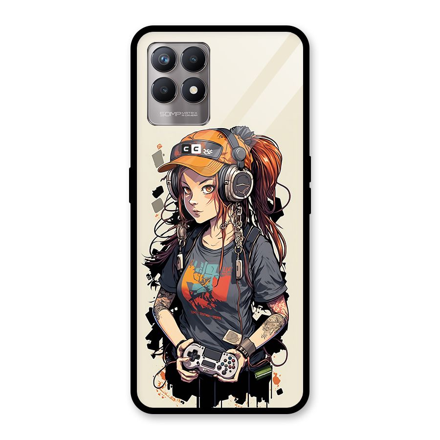 Cool Gamer Girl Glass Back Case for Realme Narzo 50