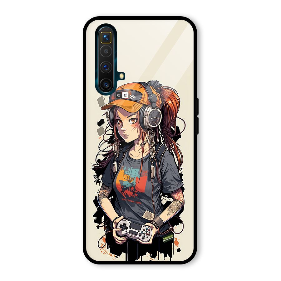 Cool Gamer Girl Glass Back Case for Realme X3 SuperZoom