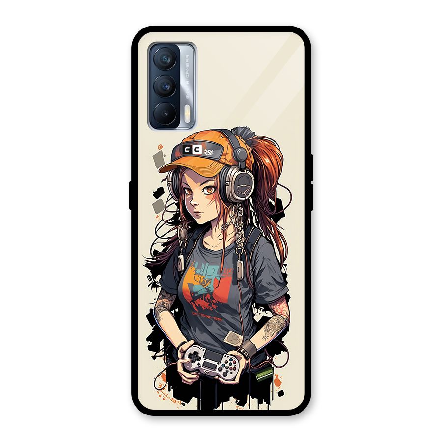 Cool Gamer Girl Glass Back Case for Realme X7