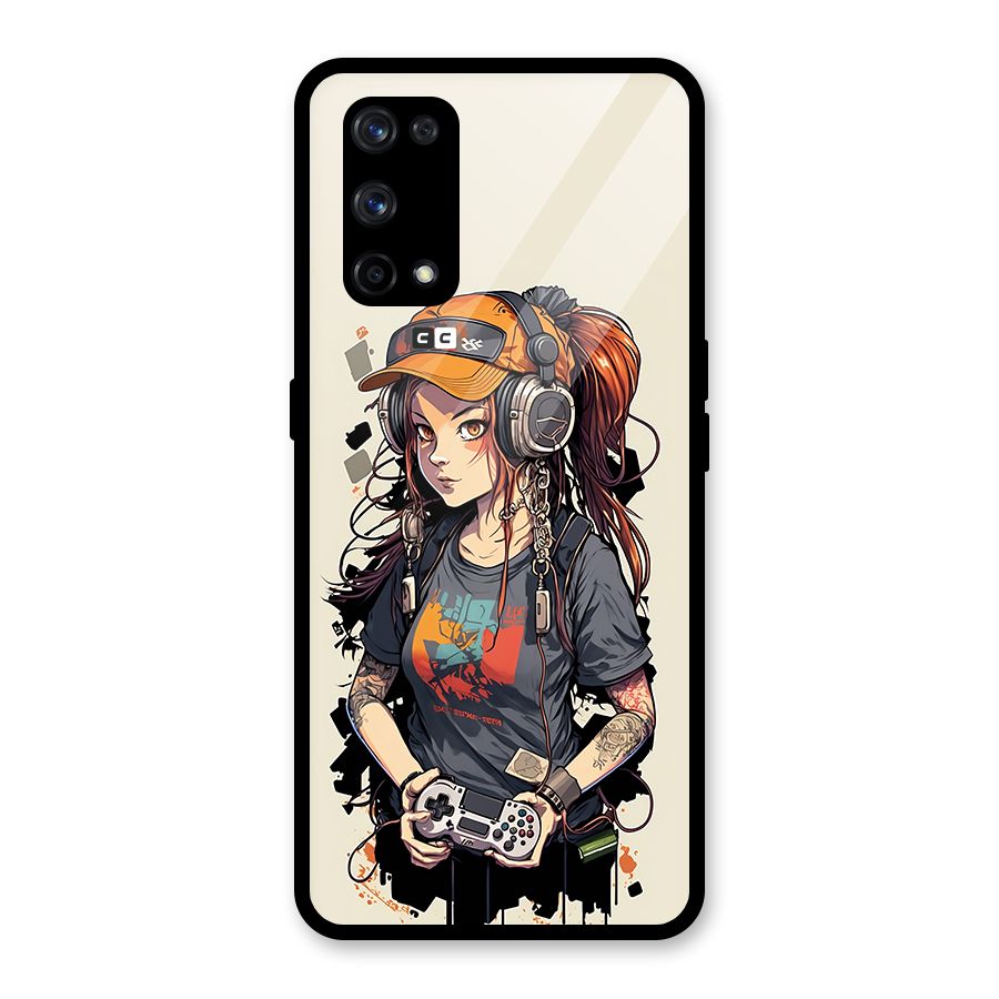 Cool Gamer Girl Glass Back Case for Realme X7 Pro
