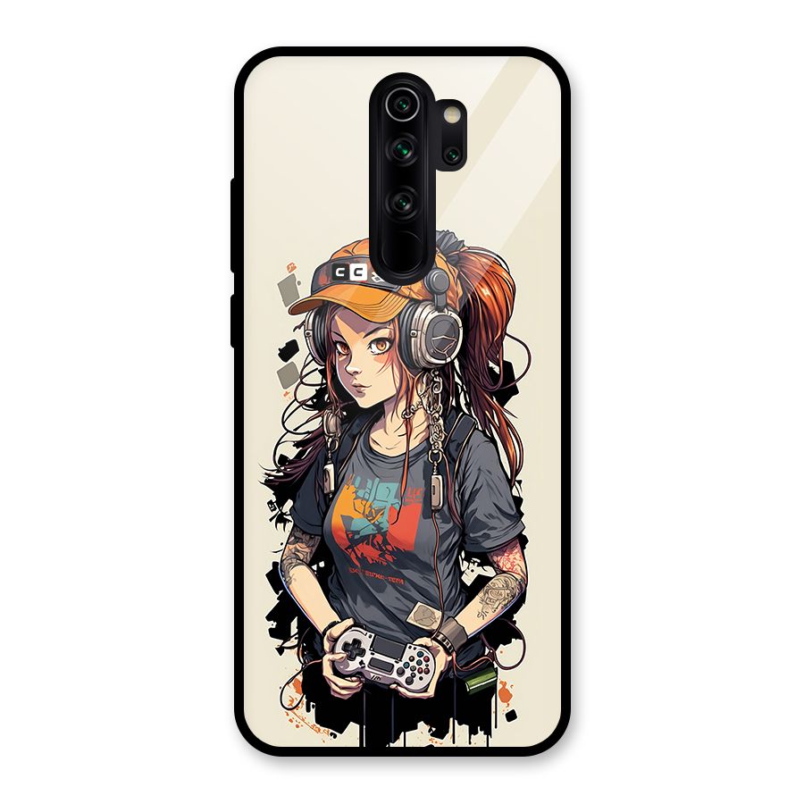 Cool Gamer Girl Glass Back Case for Redmi Note 8 Pro