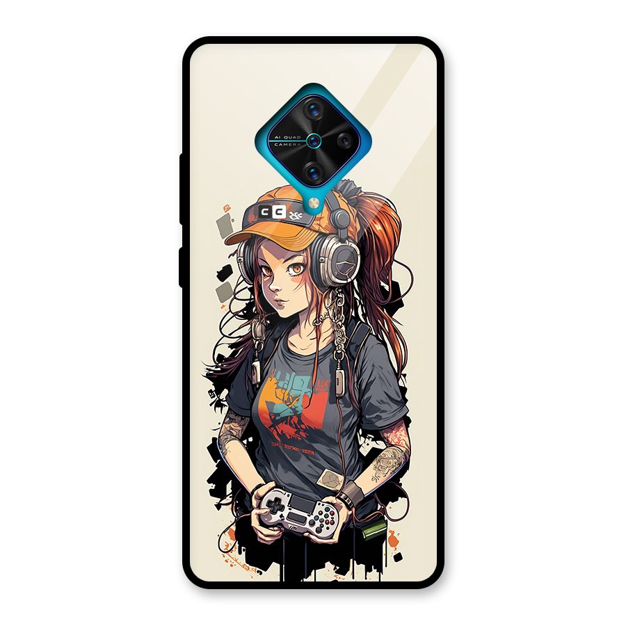 Cool Gamer Girl Glass Back Case for Vivo S1 Pro