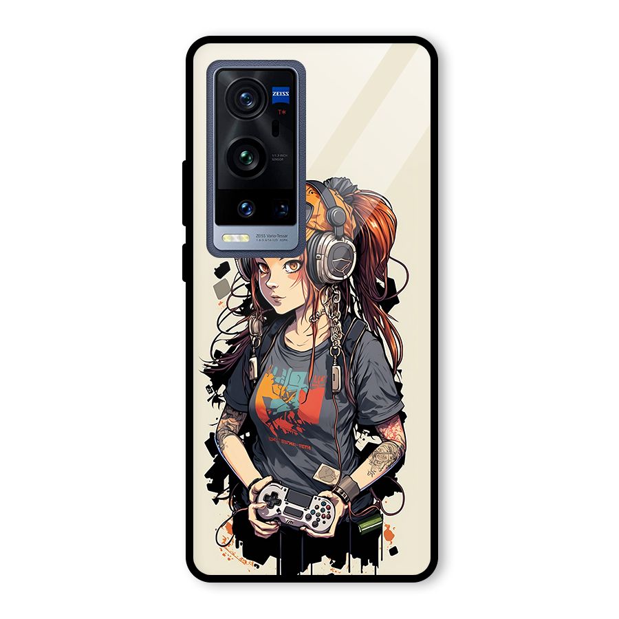 Cool Gamer Girl Glass Back Case for Vivo X60 Pro Plus