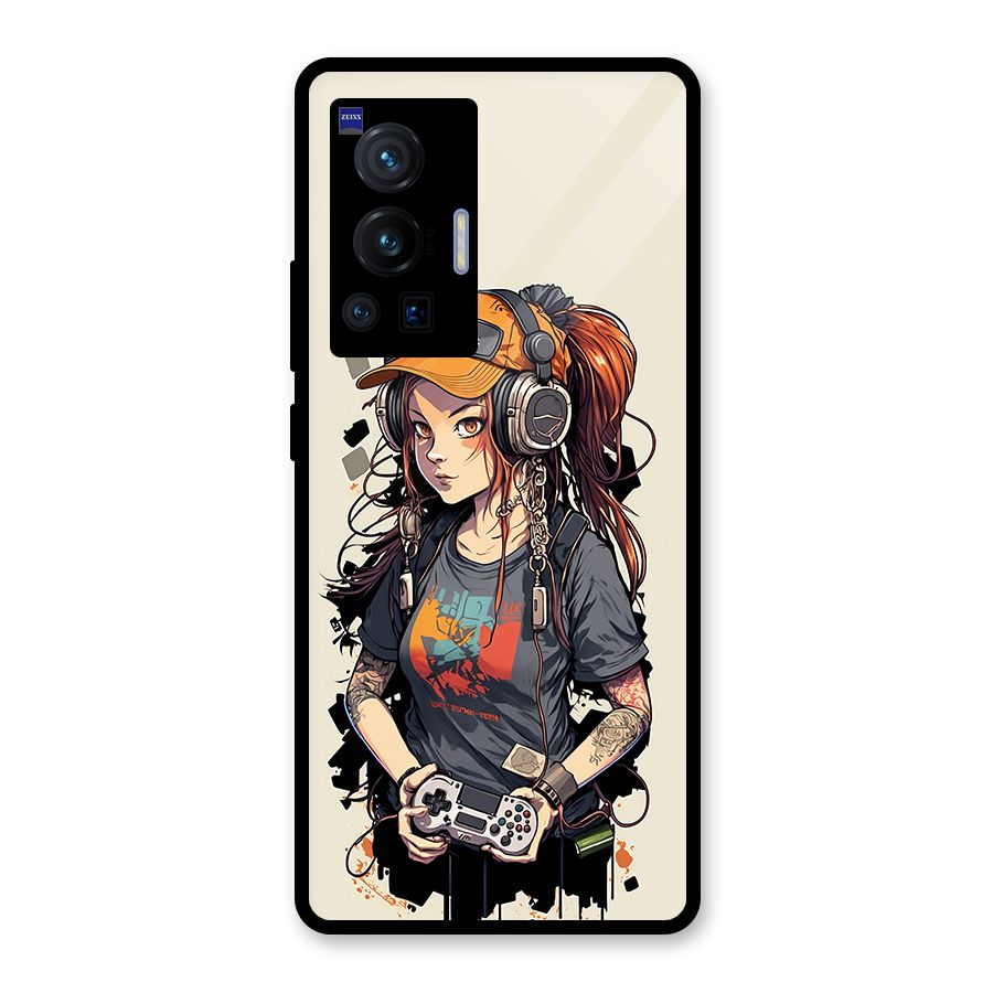 Cool Gamer Girl Glass Back Case for Vivo X70 Pro