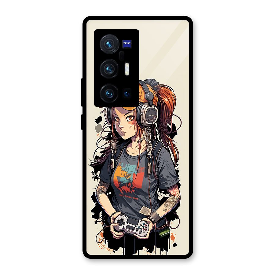 Cool Gamer Girl Glass Back Case for Vivo X70 Pro Plus