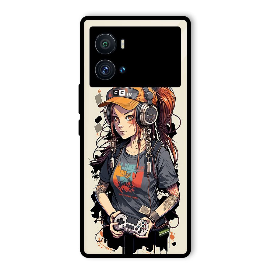 Cool Gamer Girl Glass Back Case for Vivo iQOO 9 Pro