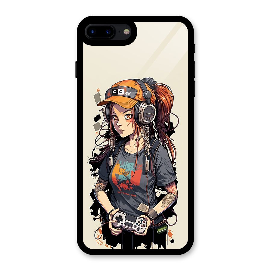 Cool Gamer Girl Glass Back Case for iPhone 7 Plus