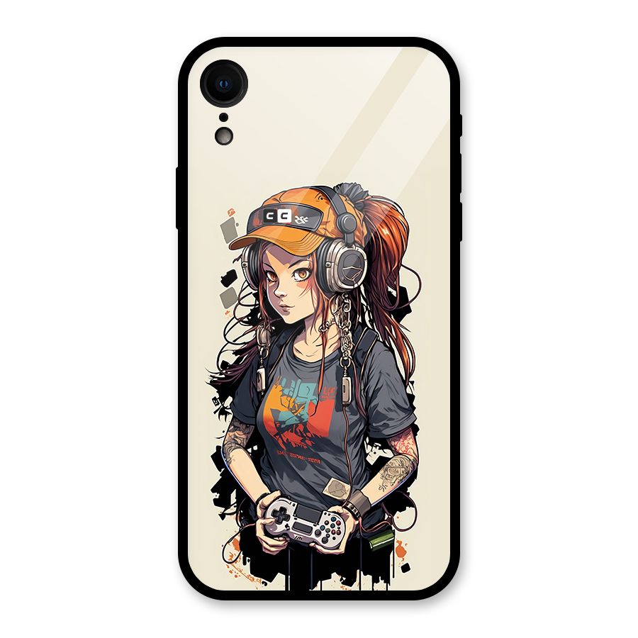 Cool Gamer Girl Glass Back Case for iPhone XR