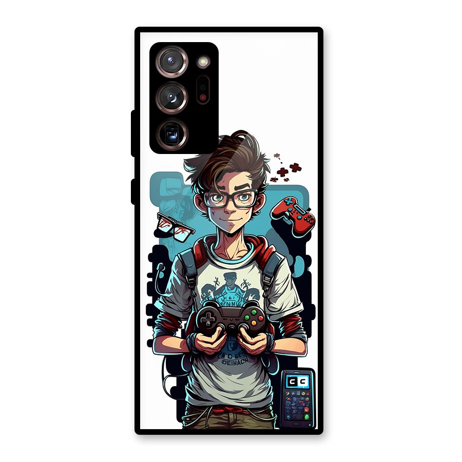 Cool Gamer Guy Glass Back Case for Galaxy Note 20 Ultra 5G