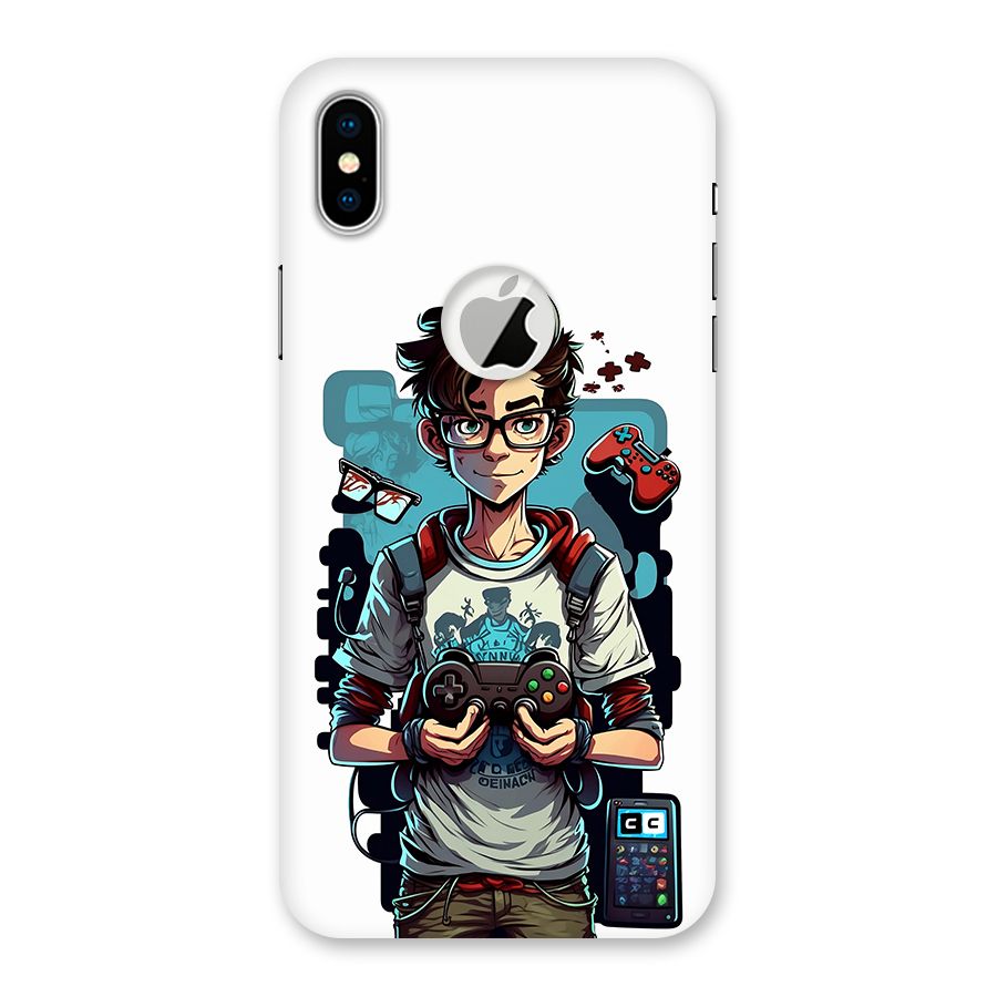 Cool Gamer Guy Back Case for iPhone X Logo Cut