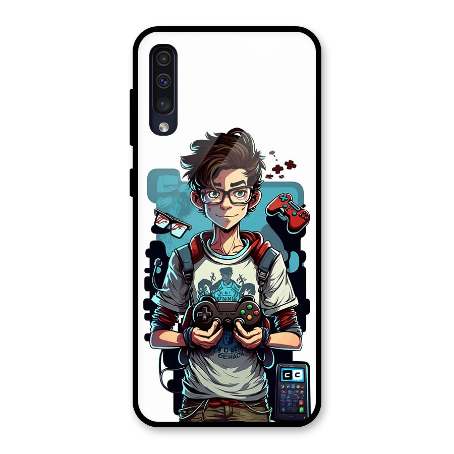 Cool Gamer Guy Glass Back Case for Galaxy A50s