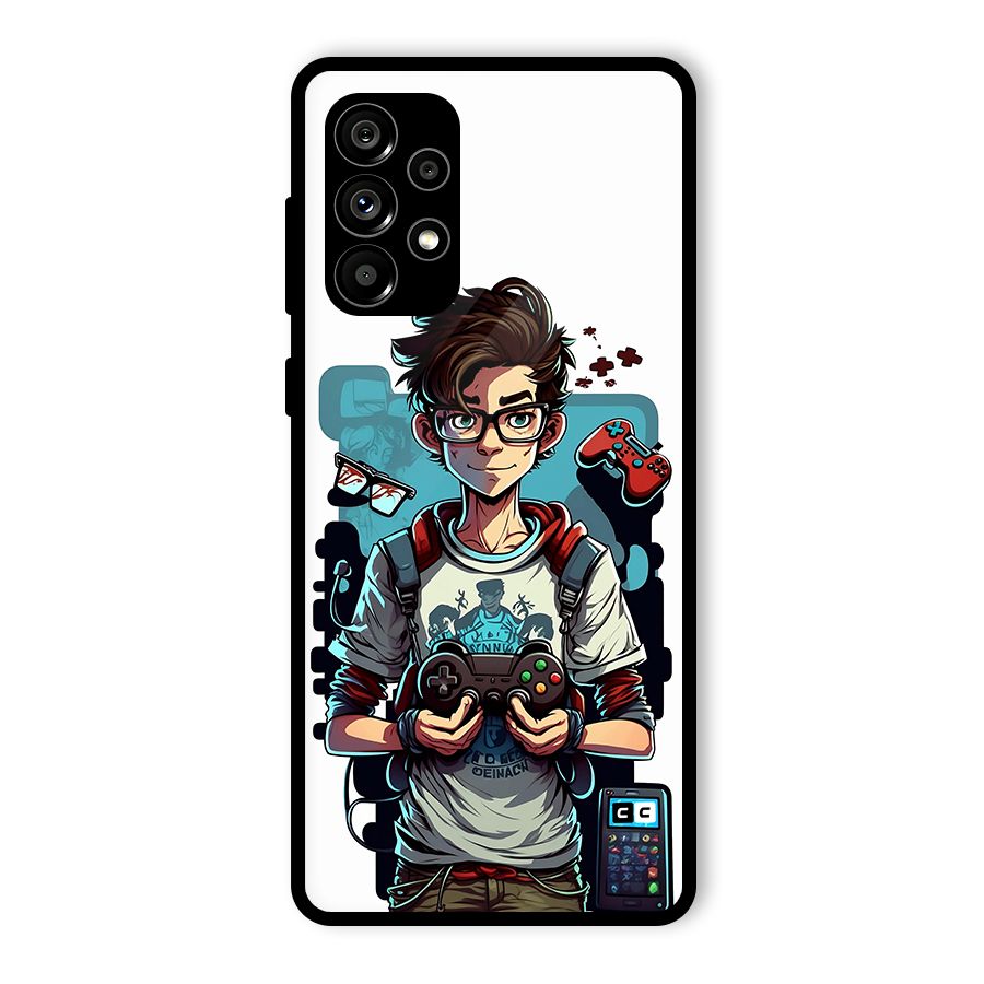 Cool Gamer Guy Glass Back Case for Galaxy A73 5G
