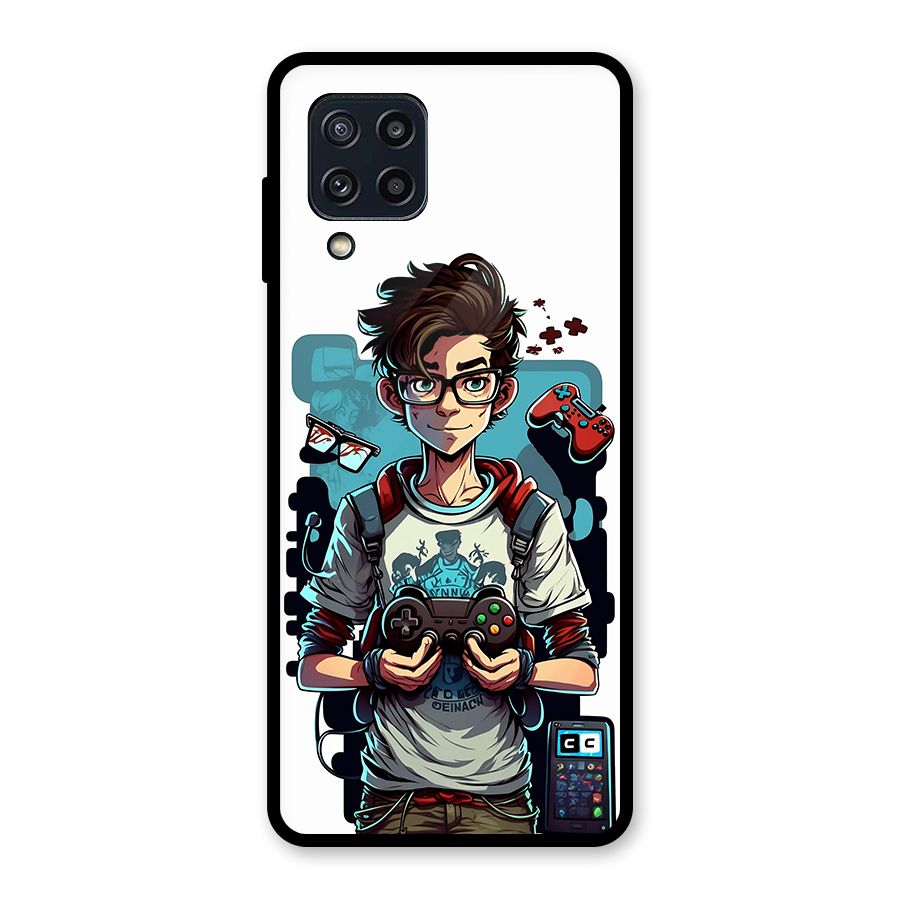 Cool Gamer Guy Glass Back Case for Galaxy M32