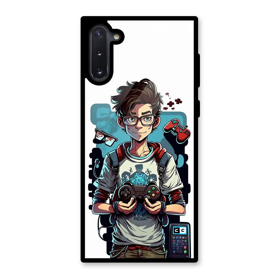 Cool Gamer Guy Glass Back Case for Galaxy Note 10