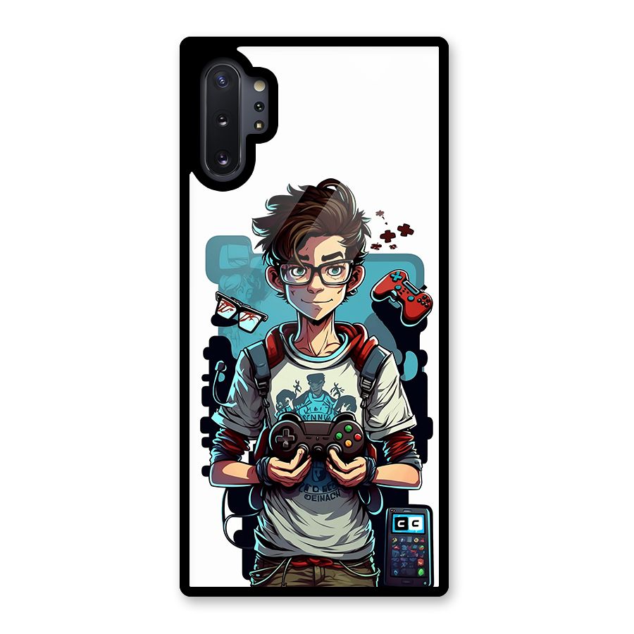 Cool Gamer Guy Glass Back Case for Galaxy Note 10 Plus