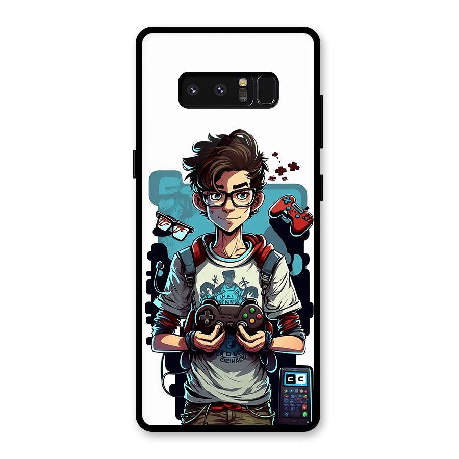 Cool Gamer Guy Glass Back Case for Galaxy Note 8
