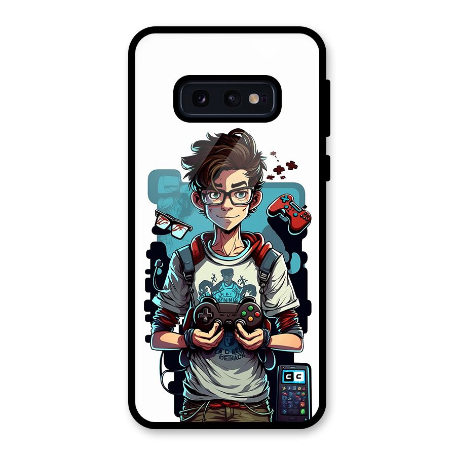 Cool Gamer Guy Glass Back Case for Galaxy S10e