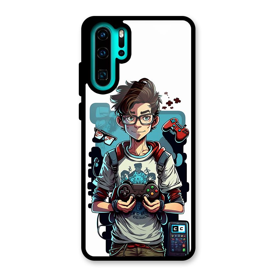 Cool Gamer Guy Glass Back Case for Huawei P30 Pro