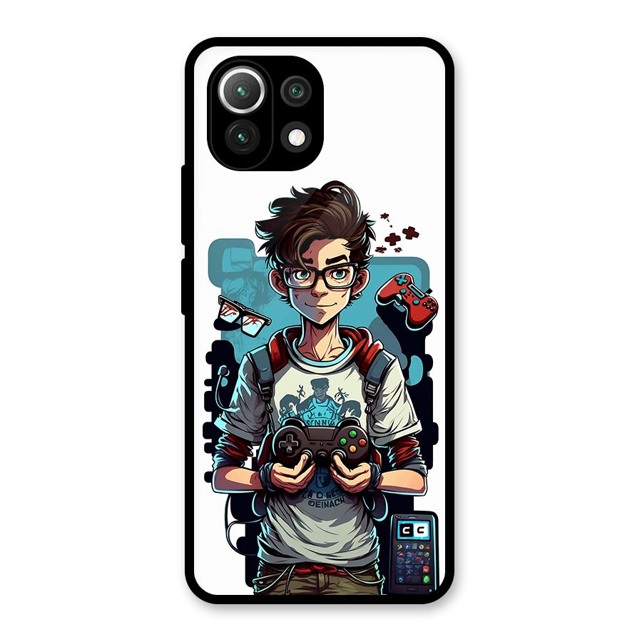 Cool Gamer Guy Glass Back Case for Mi 11 Lite