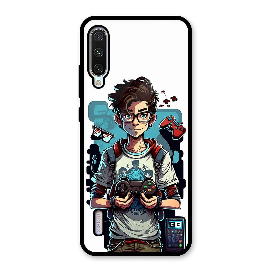 Cool Gamer Guy Glass Back Case for Mi A3
