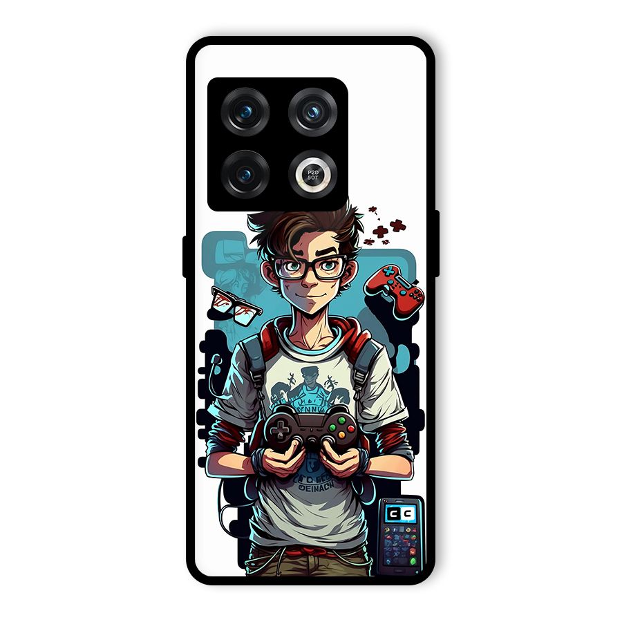 Cool Gamer Guy Glass Back Case for OnePlus 10 Pro 5G