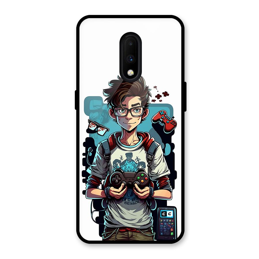 Cool Gamer Guy Glass Back Case for OnePlus 7