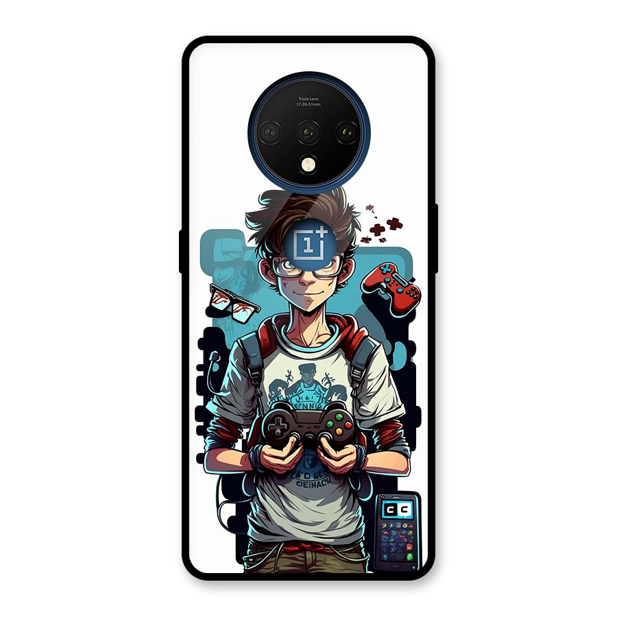 Cool Gamer Guy Glass Back Case for OnePlus 7T