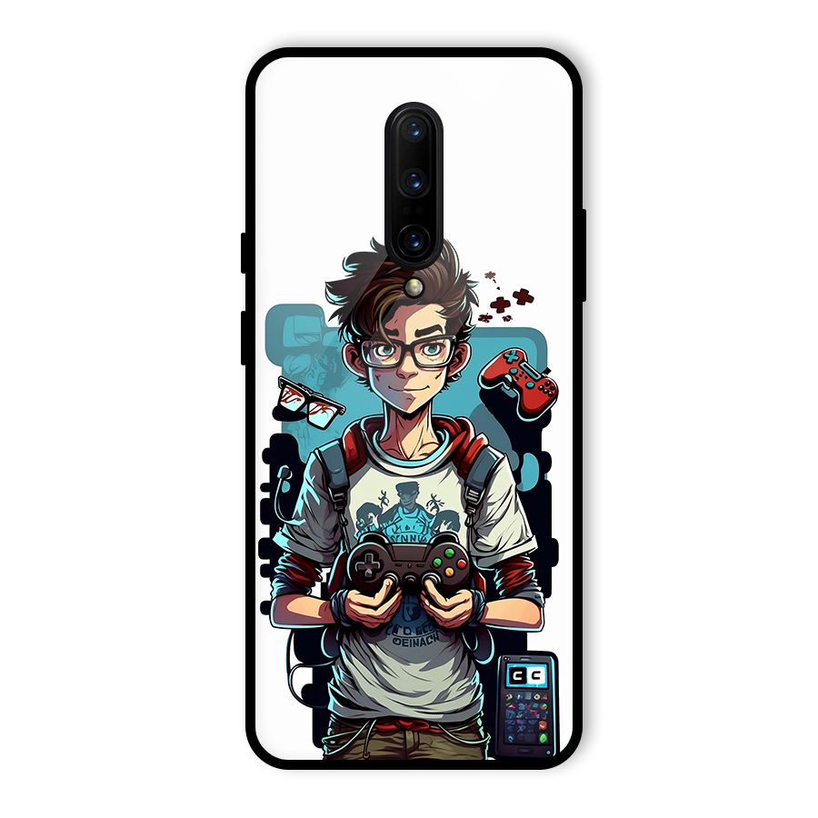 Cool Gamer Guy Glass Back Case for OnePlus 7 Pro