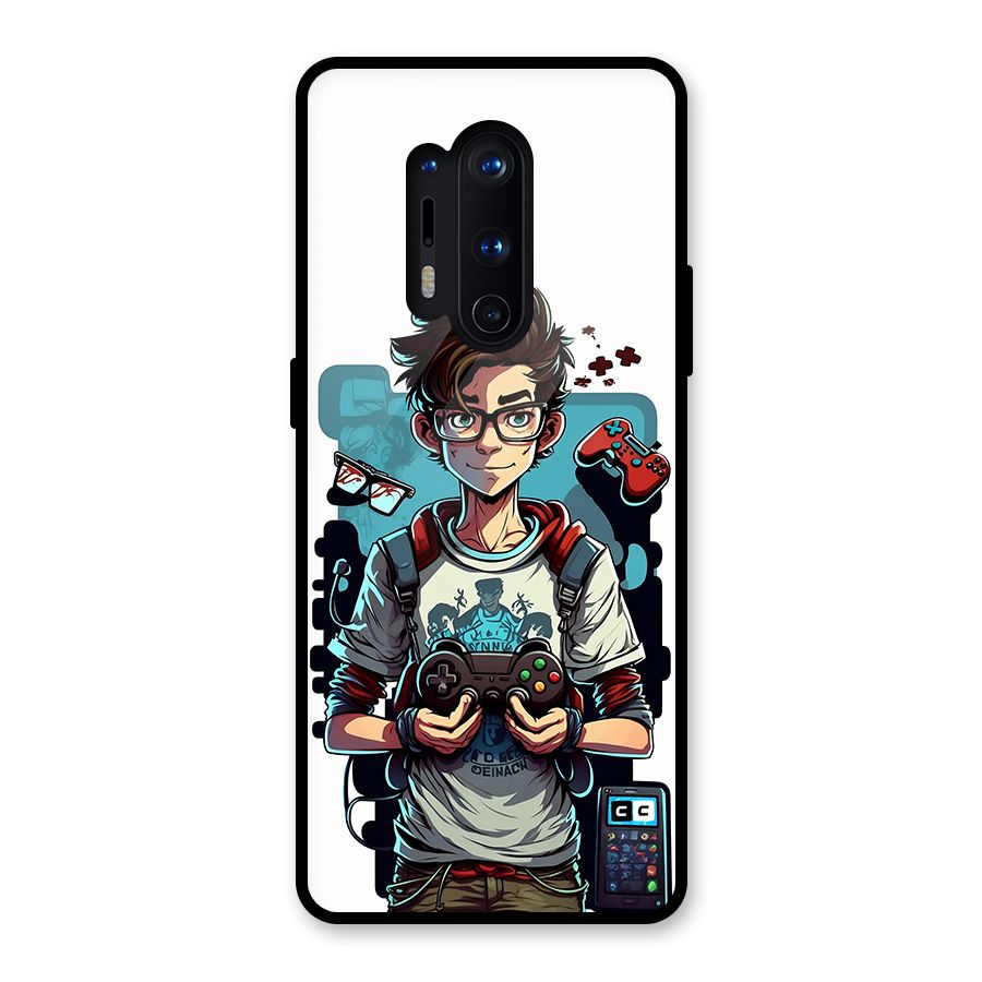 Cool Gamer Guy Glass Back Case for OnePlus 8 Pro