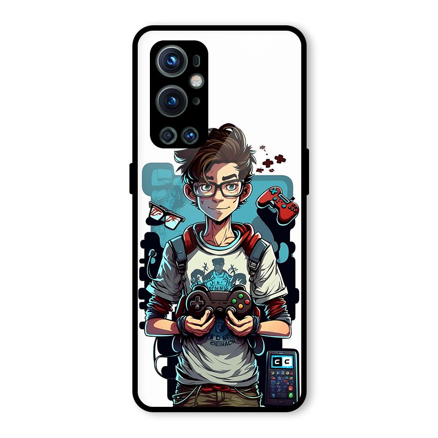 Cool Gamer Guy Glass Back Case for OnePlus 9 Pro