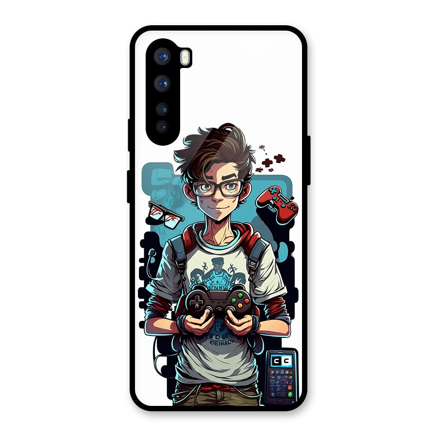 Cool Gamer Guy Glass Back Case for OnePlus Nord