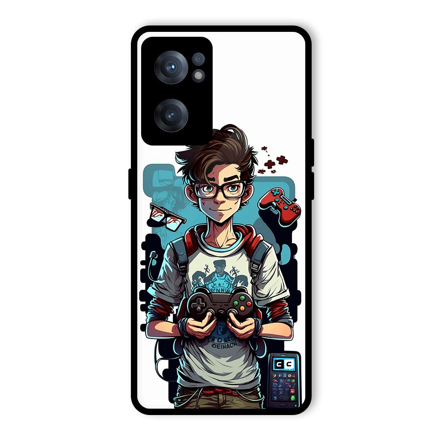 Cool Gamer Guy Glass Back Case for OnePlus Nord CE 2 5G