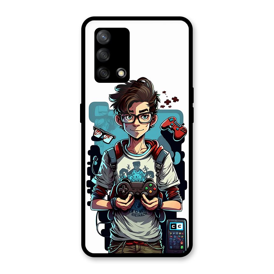 Cool Gamer Guy Glass Back Case for Oppo F19
