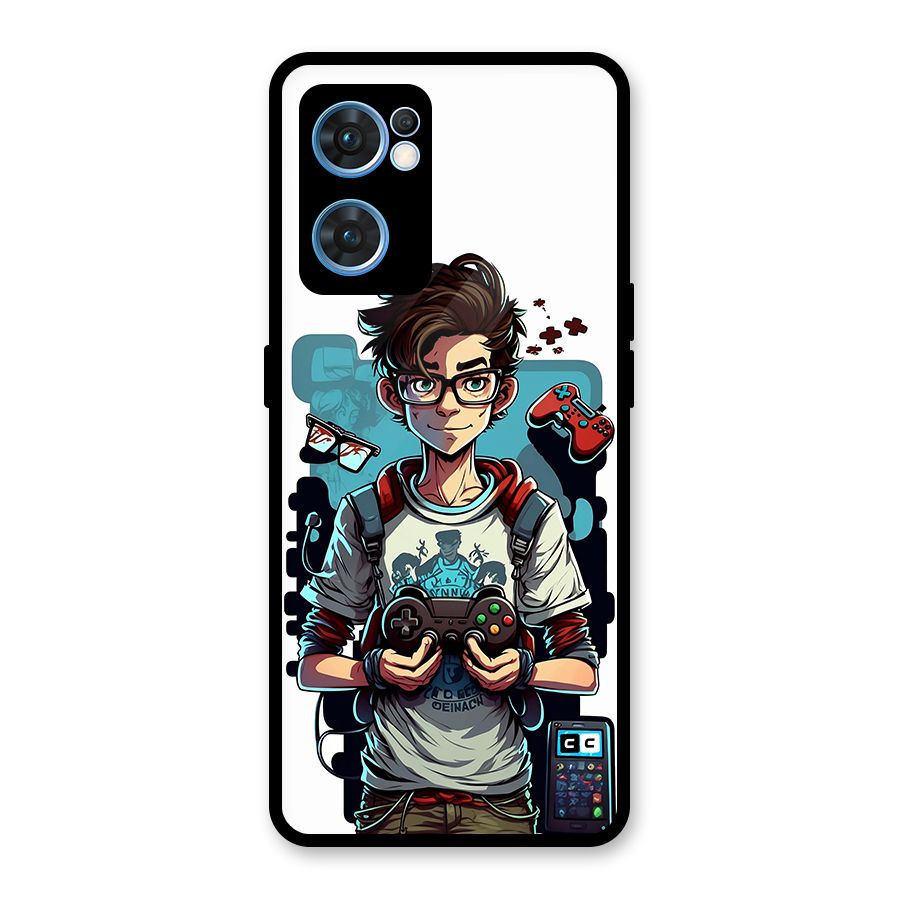 Cool Gamer Guy Glass Back Case for Oppo Reno7 5G