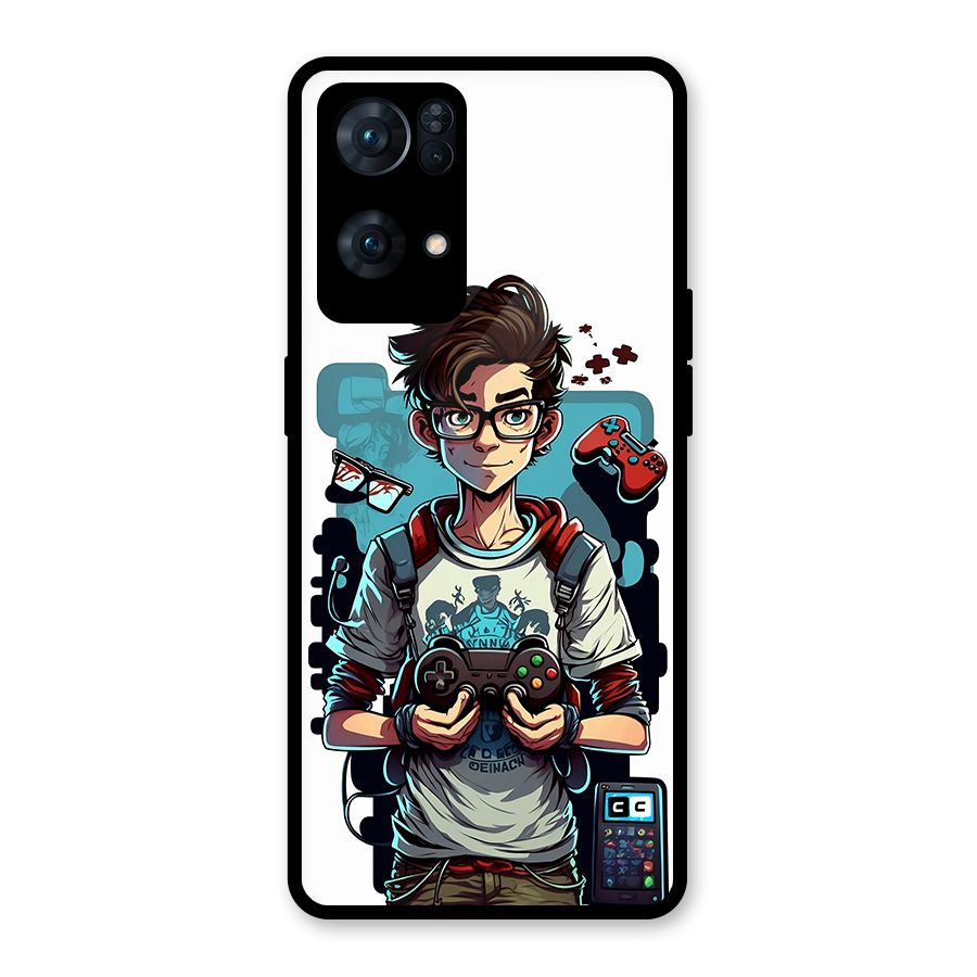 Cool Gamer Guy Glass Back Case for Oppo Reno7 Pro 5G