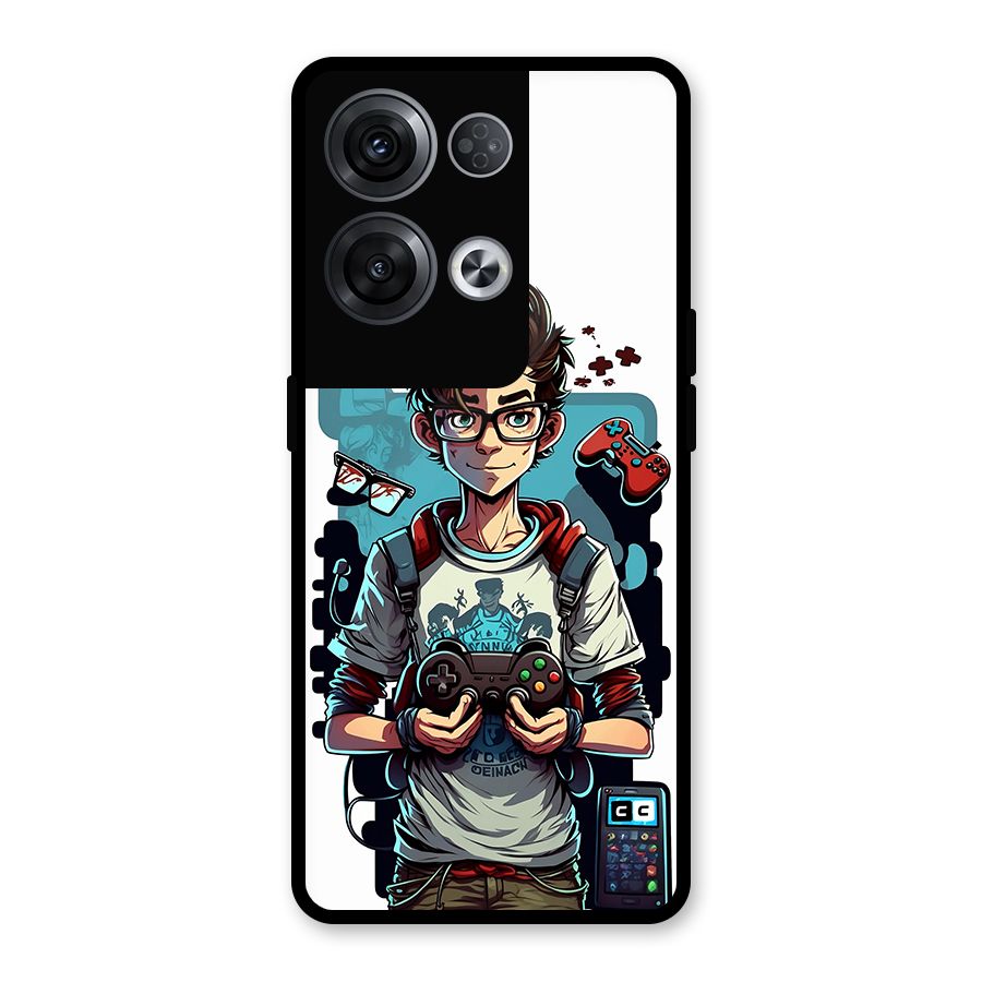 Cool Gamer Guy Glass Back Case for Oppo Reno8 Pro 5G