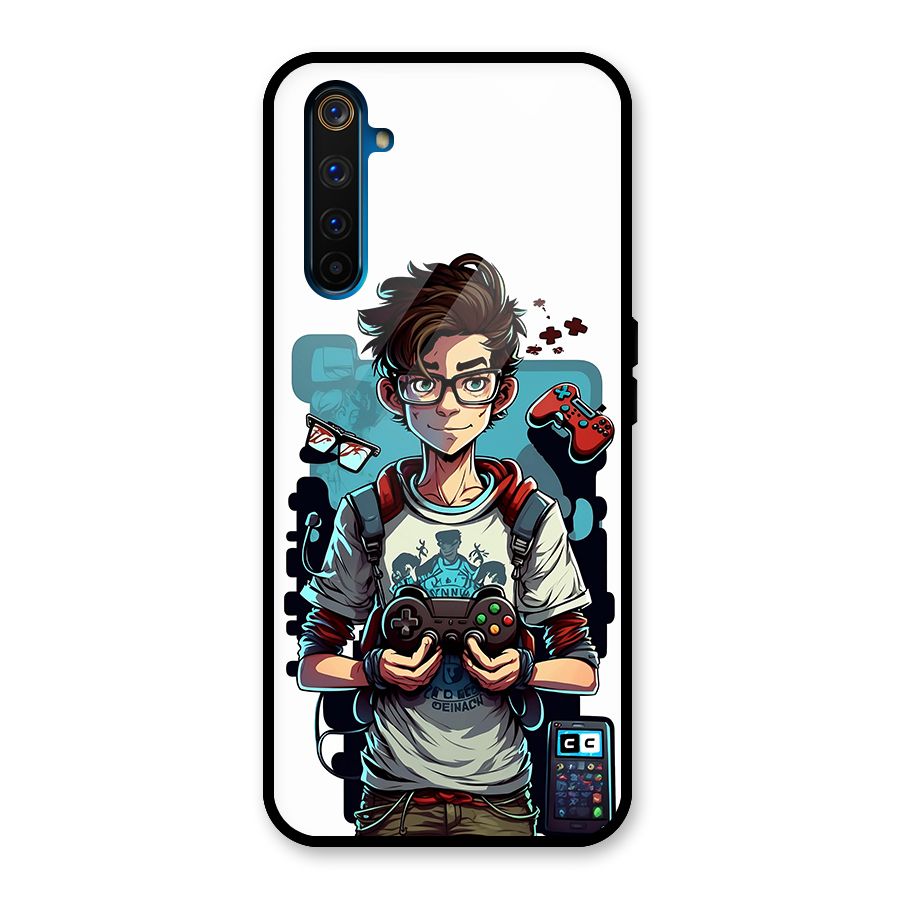 Cool Gamer Guy Glass Back Case for Realme 6 Pro
