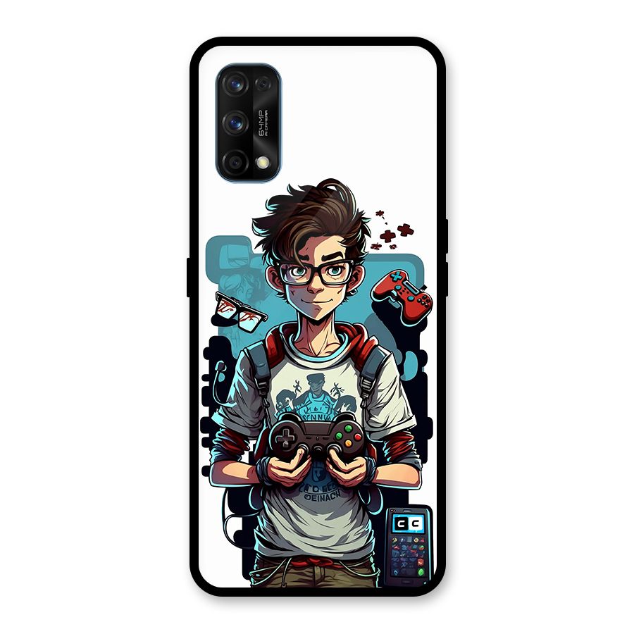 Cool Gamer Guy Glass Back Case for Realme 7 Pro