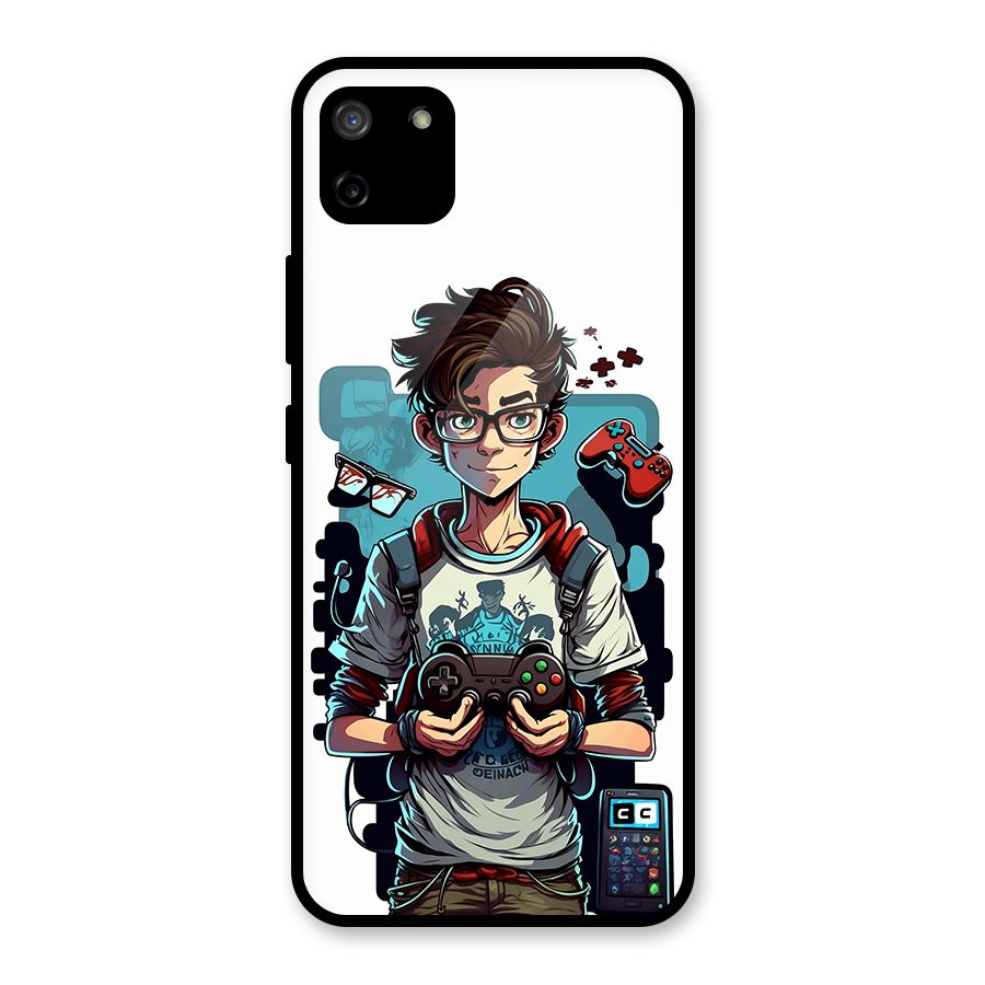 Cool Gamer Guy Glass Back Case for Realme C11