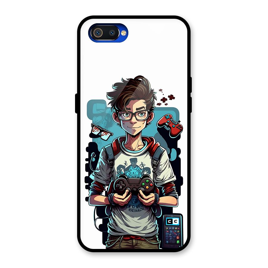 Cool Gamer Guy Glass Back Case for Realme C2