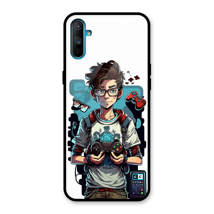 Cool Gamer Guy Glass Back Case for Realme C3