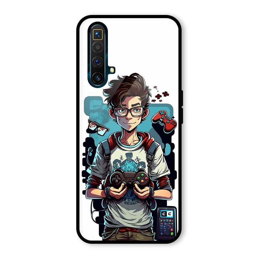 Cool Gamer Guy Glass Back Case for Realme X3