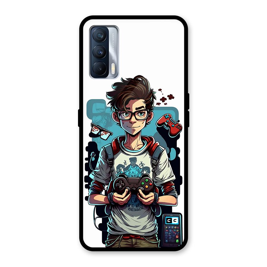 Cool Gamer Guy Glass Back Case for Realme X7